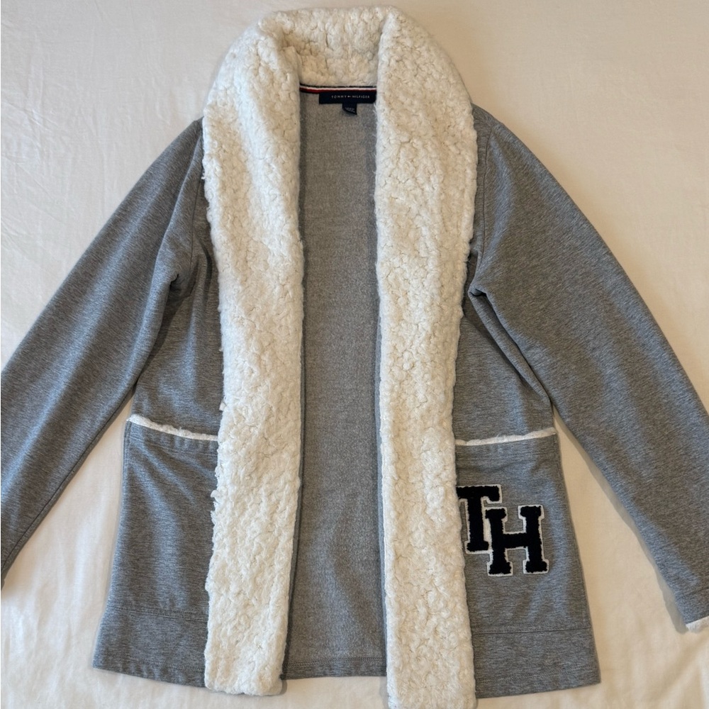 Tommy Hilfiger Gray and White Cardigan